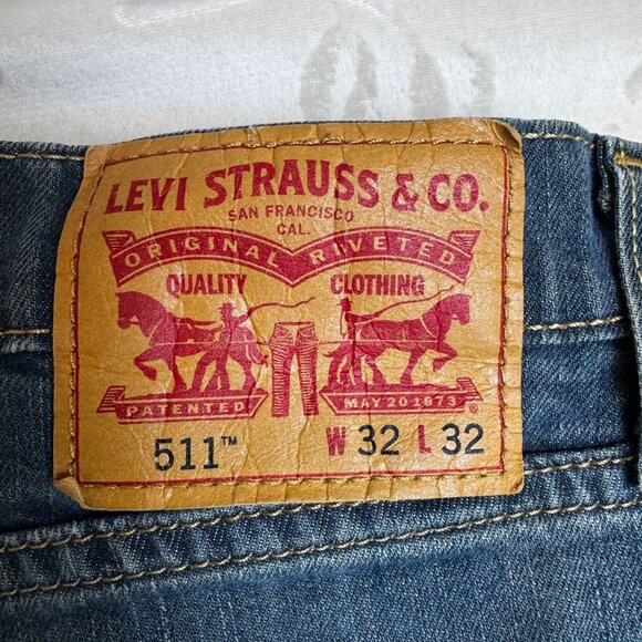 Levis 511 Slim Fit Mens Jeans W32 L32 Dark Wash Denim - Picture 3 of 6